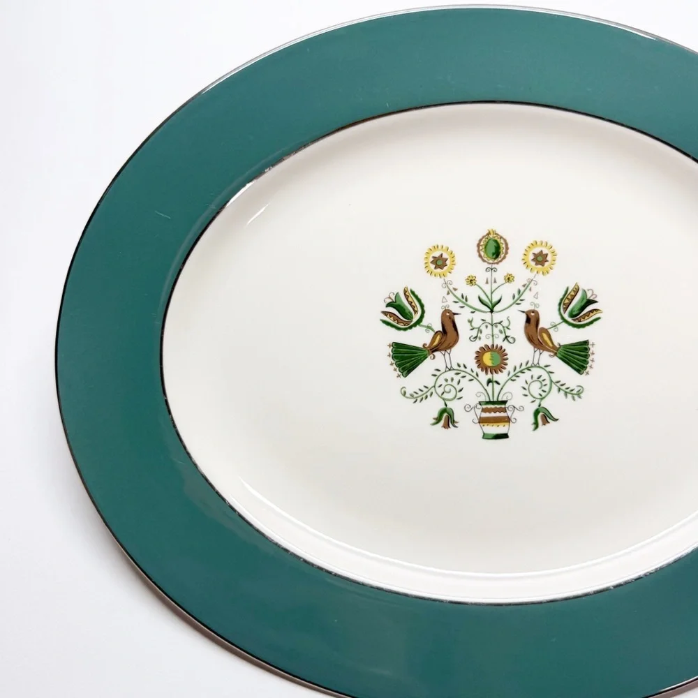 Vintage Homer Laughlin Cavalier Eggshell Persian Garden Platter 11.75” E56N5